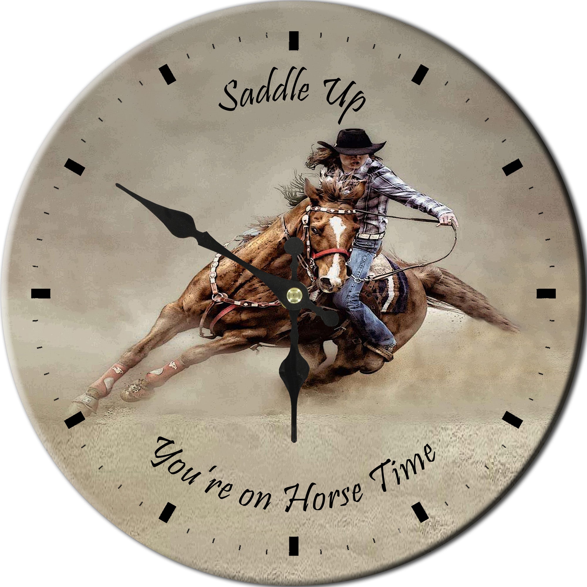 Barrel Racing Horse Clock