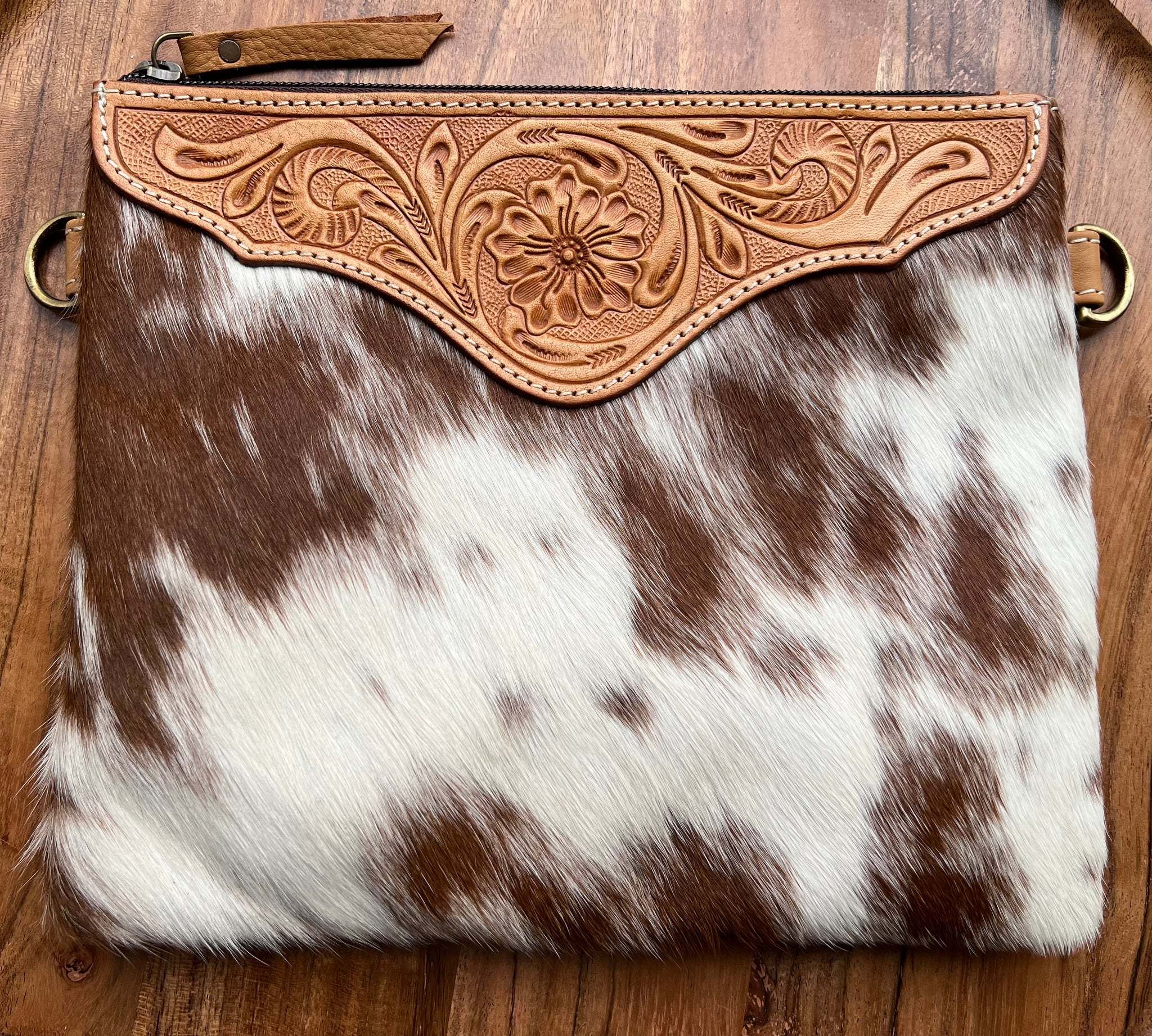 ‘Poppy’ Cowhide Clutch Bag