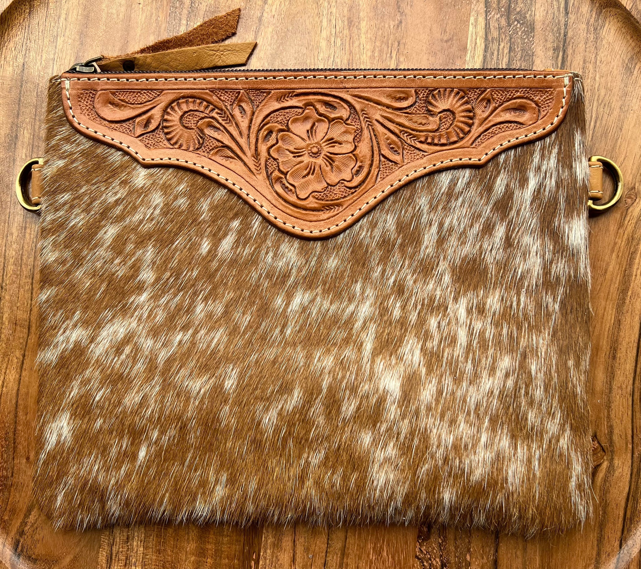 ‘Poppy’ Cowhide Clutch Bag