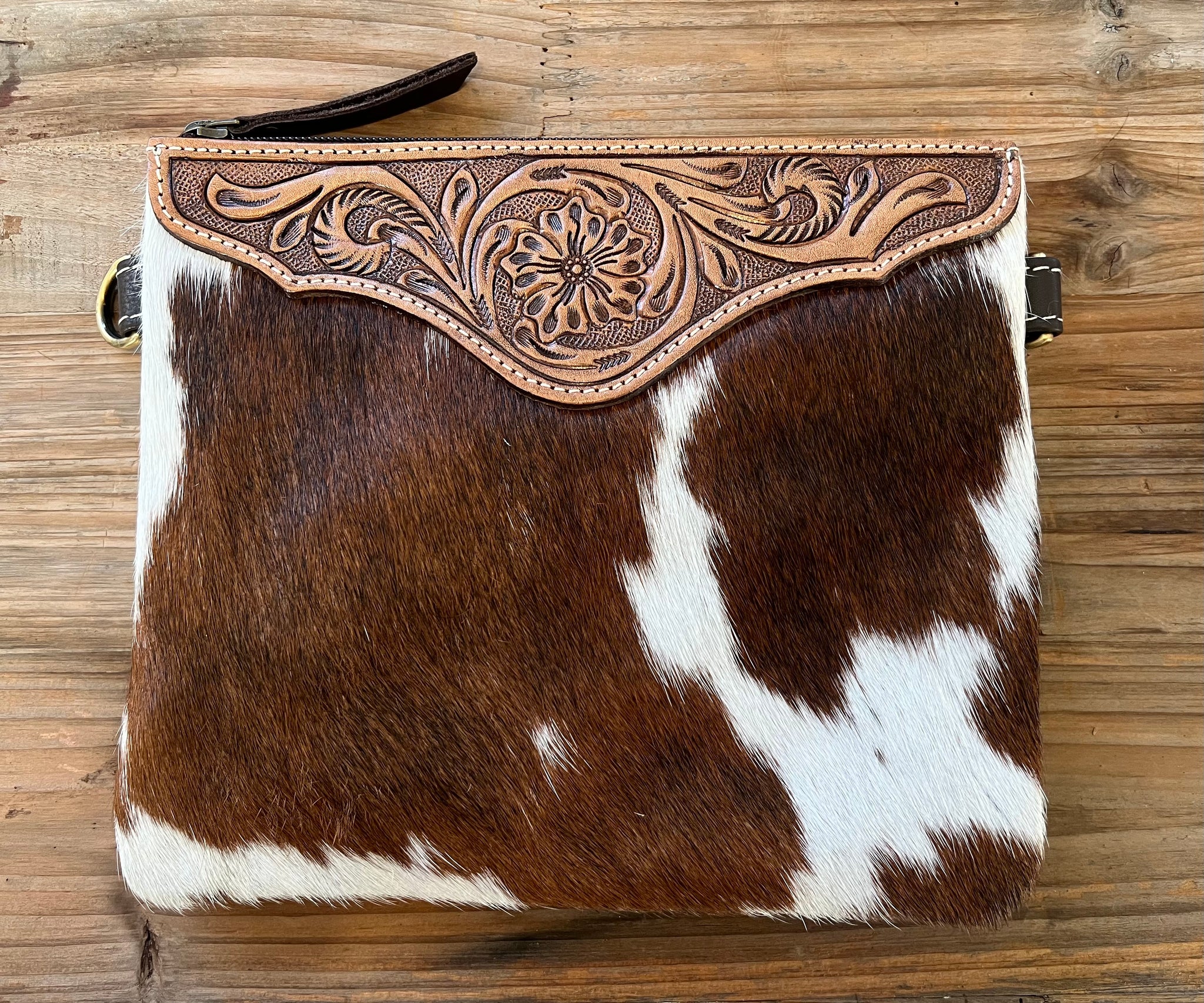 ‘Poppy’ Cowhide Clutch Bag