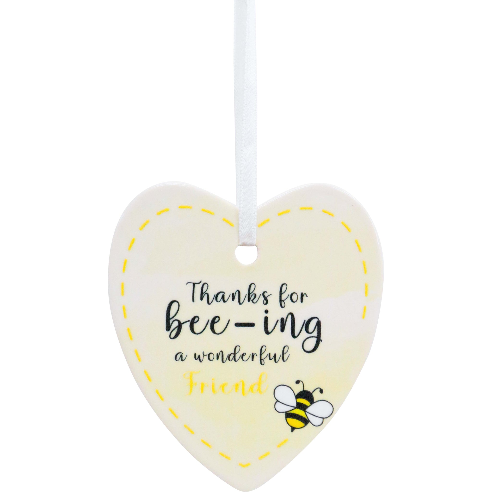 ‘Thanks for Bee-ing a wonderful friend’ Ceramic Heart