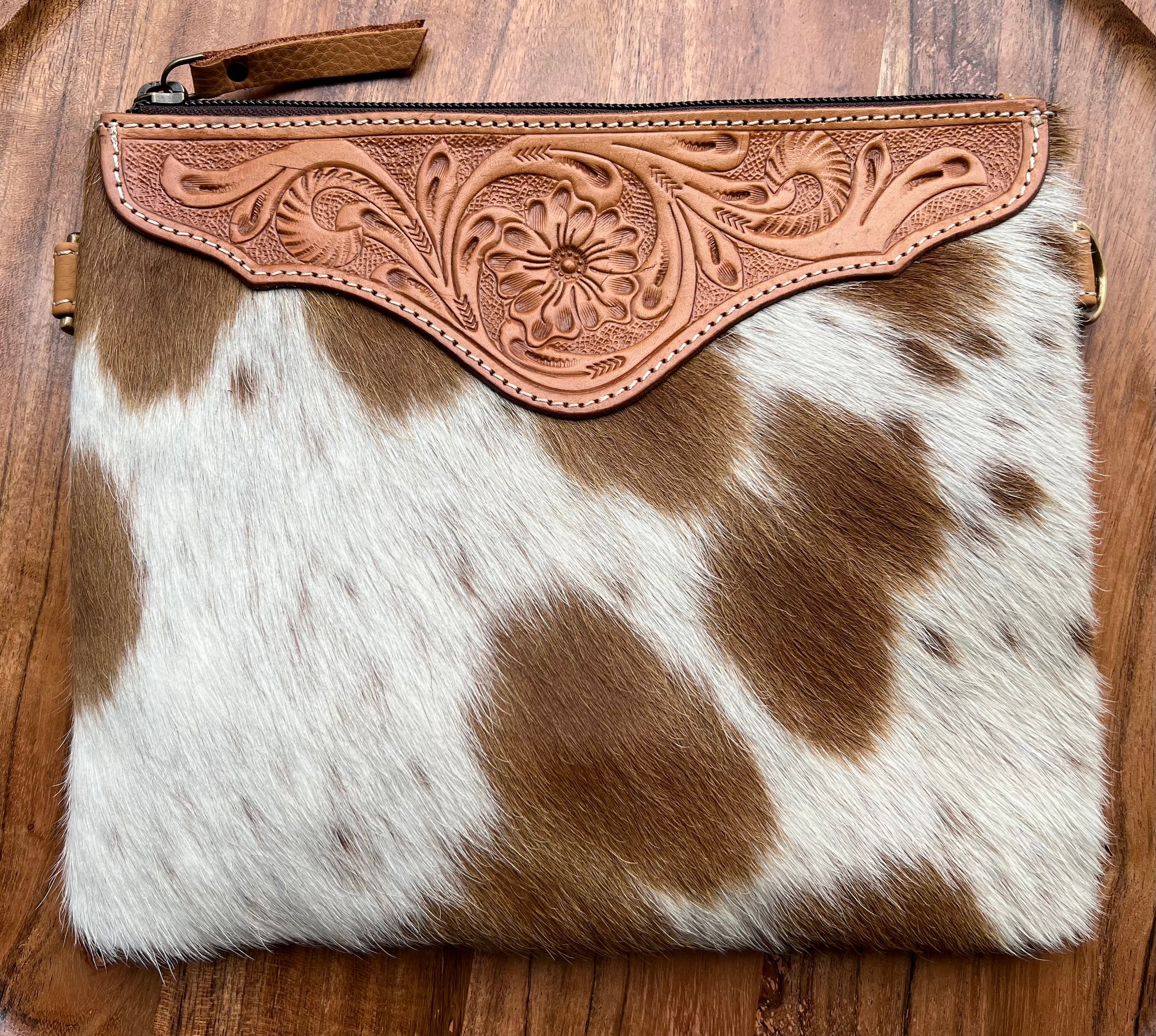 ‘Poppy’ Cowhide Clutch Bag