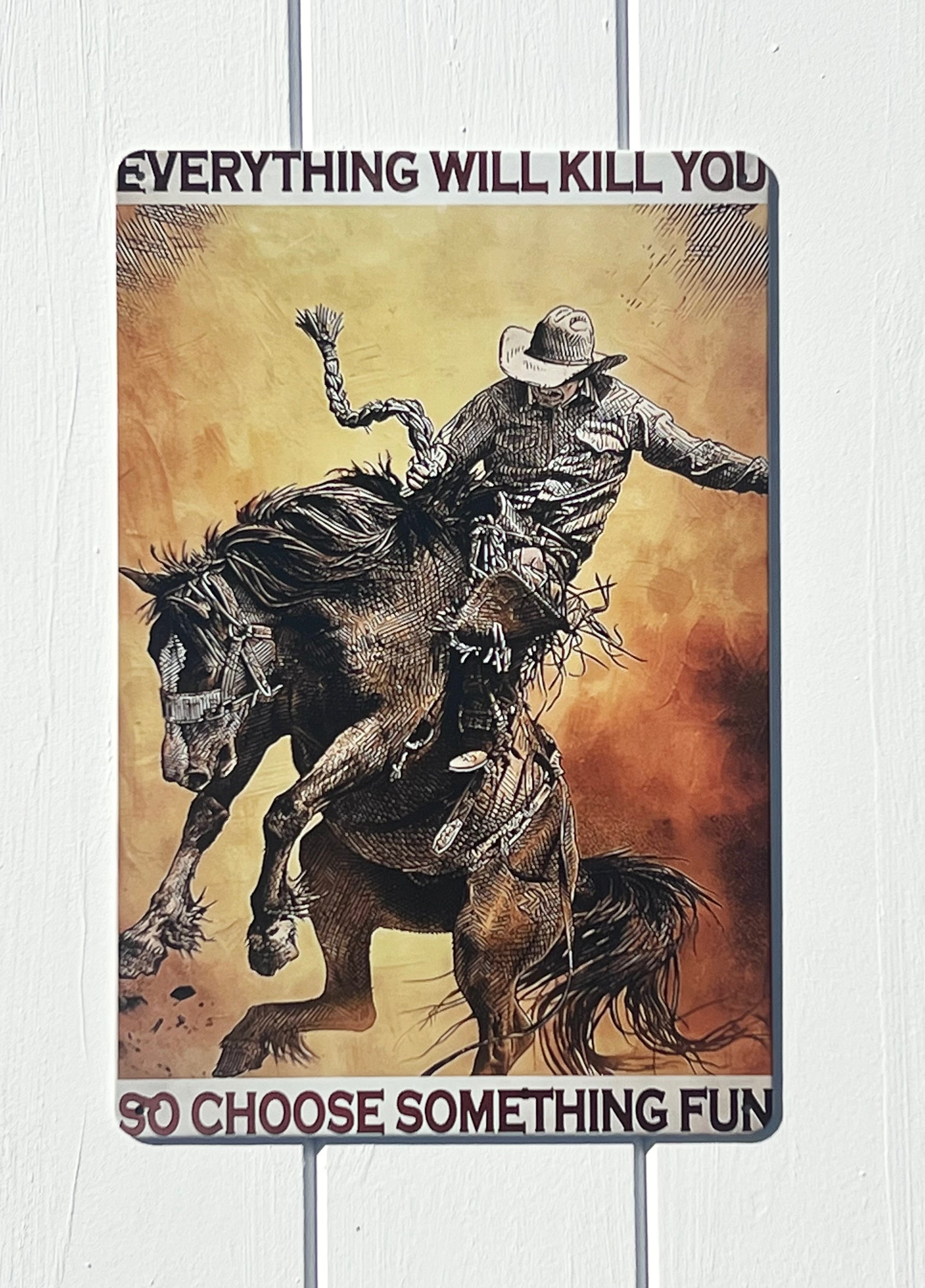 ‘Choose Something Fun’ Western Tin Sign