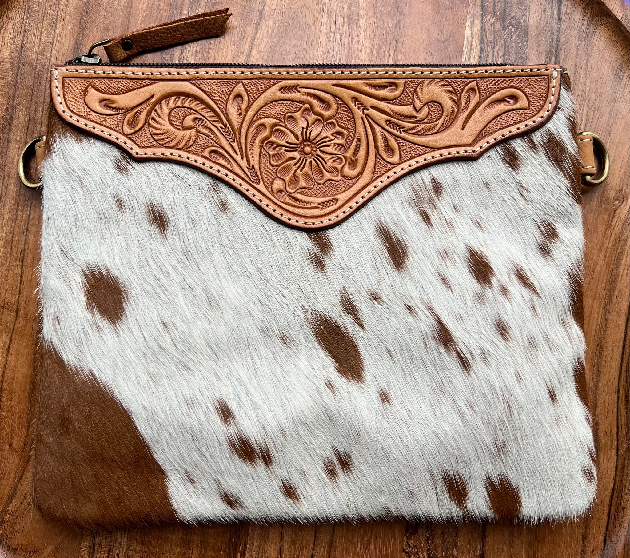 ‘Poppy’ Cowhide Clutch Bag