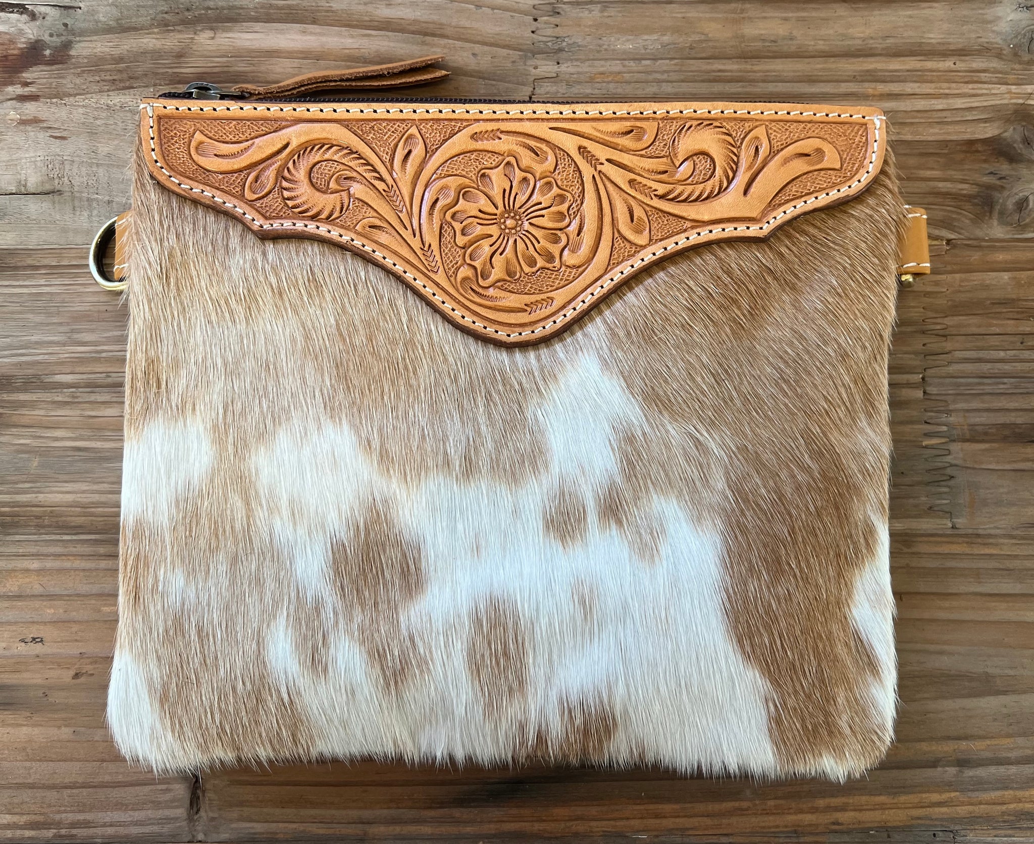 ‘Poppy’ Cowhide Clutch Bag