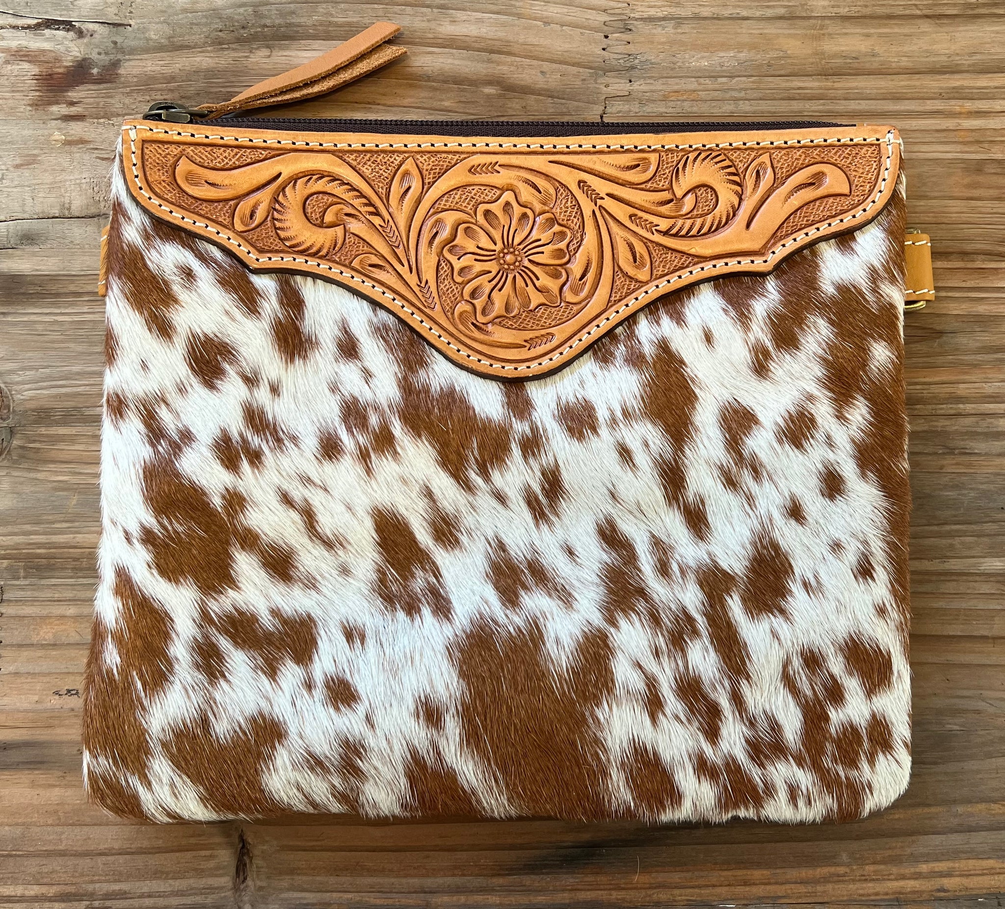 ‘Poppy’ Cowhide Clutch Bag