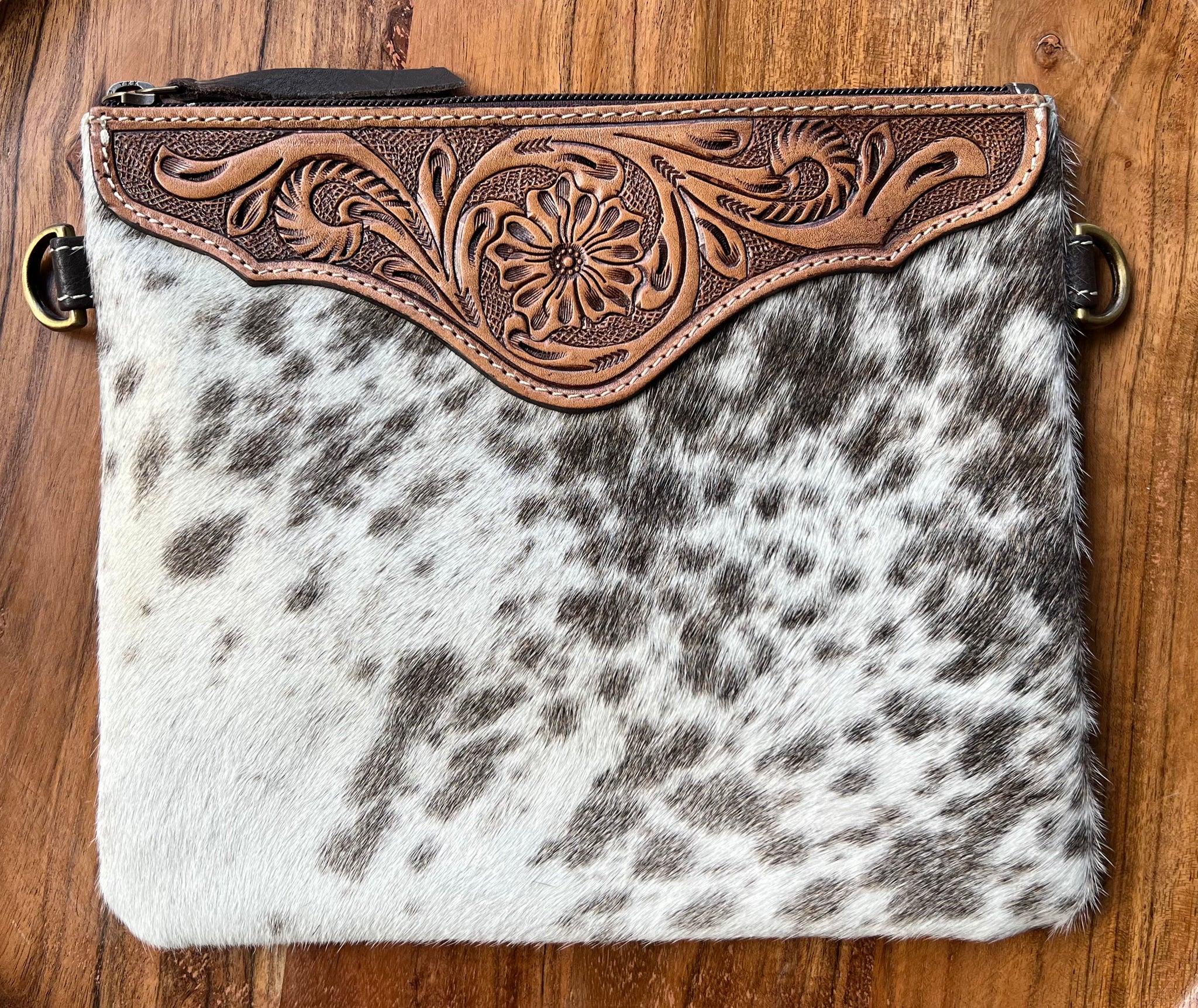‘Poppy’ Cowhide Clutch Bag