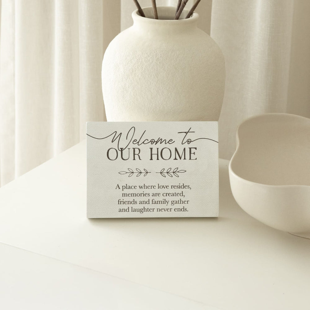 ‘Welcome To Our Home’ Wooden Block