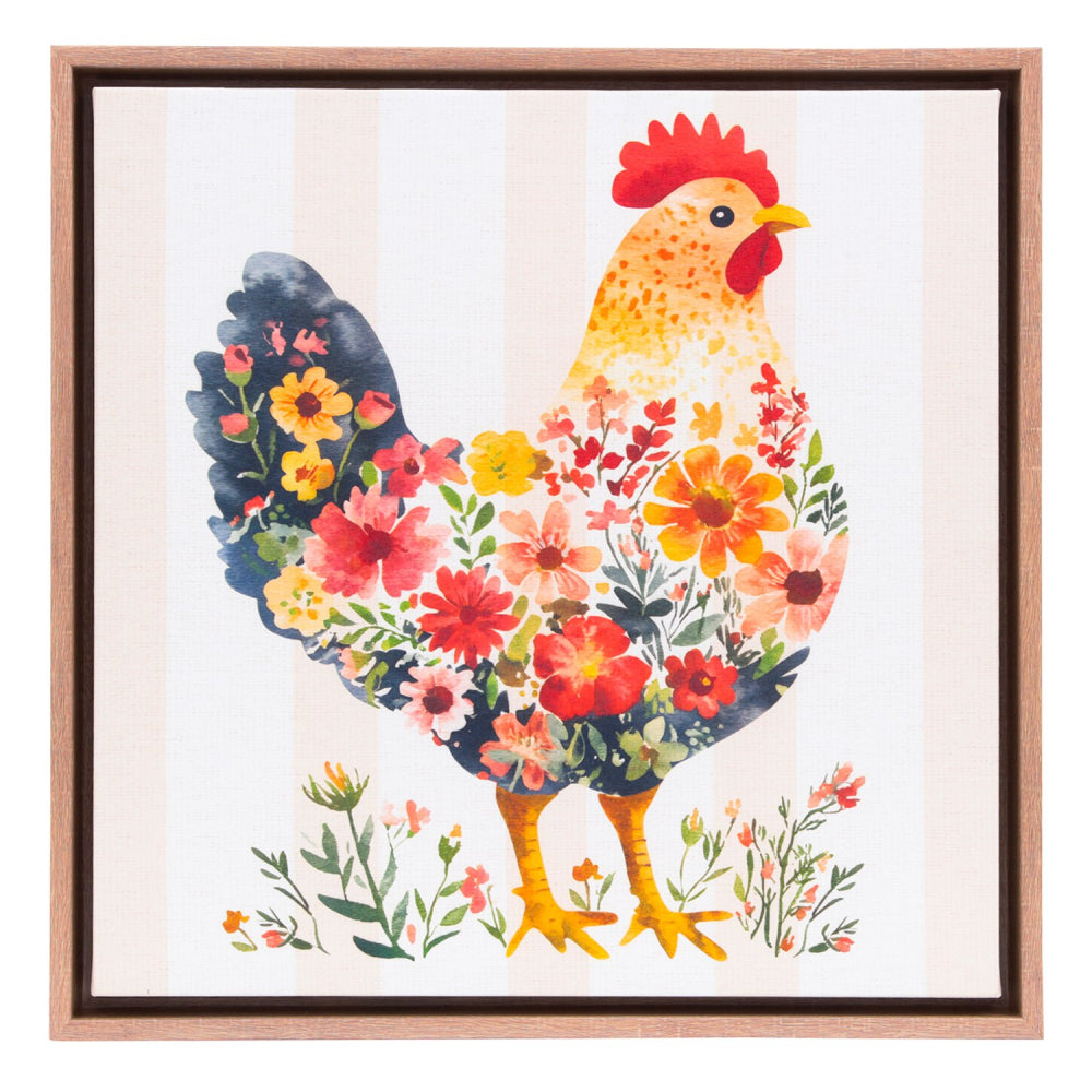 ‘Henrietta’ Hen Floating Framed Canvas
