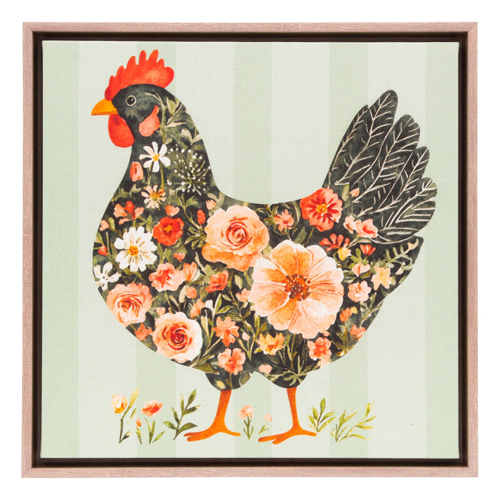 ‘Henny’ Hen Floating Framed Canvas