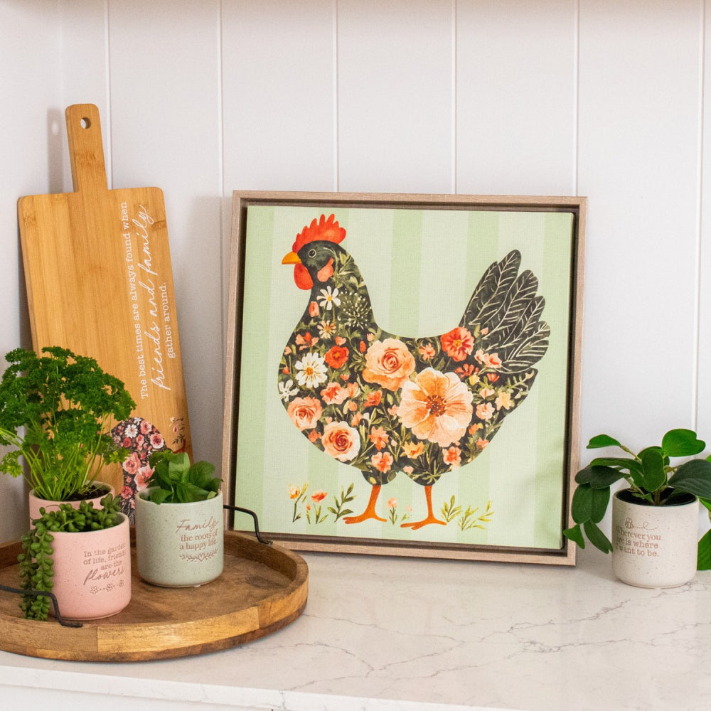 ‘Henny’ Hen Floating Framed Canvas