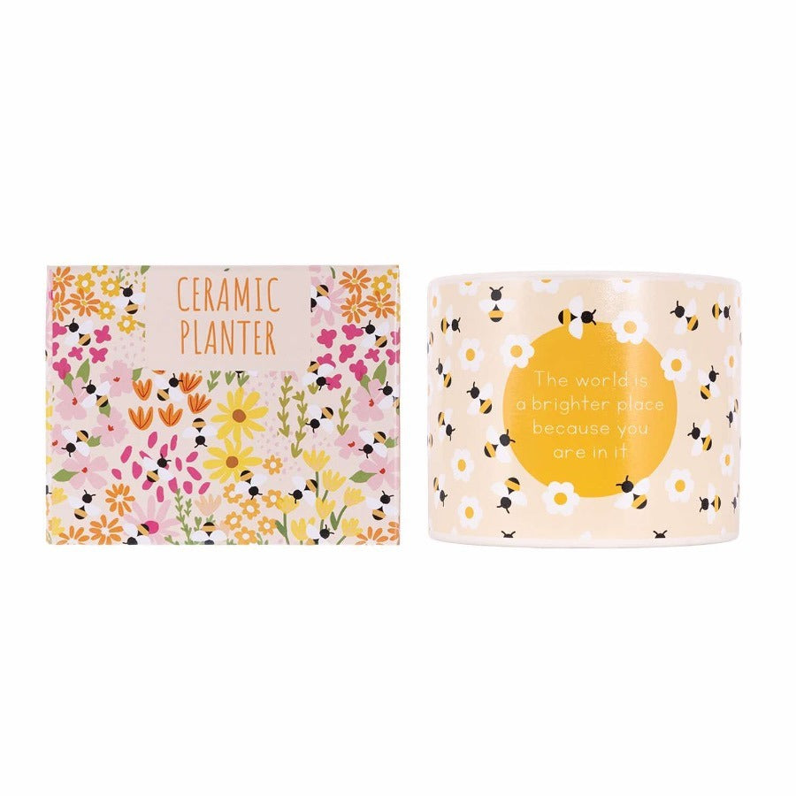 ‘ The World is a Brighter Place’ Ceramic Planter