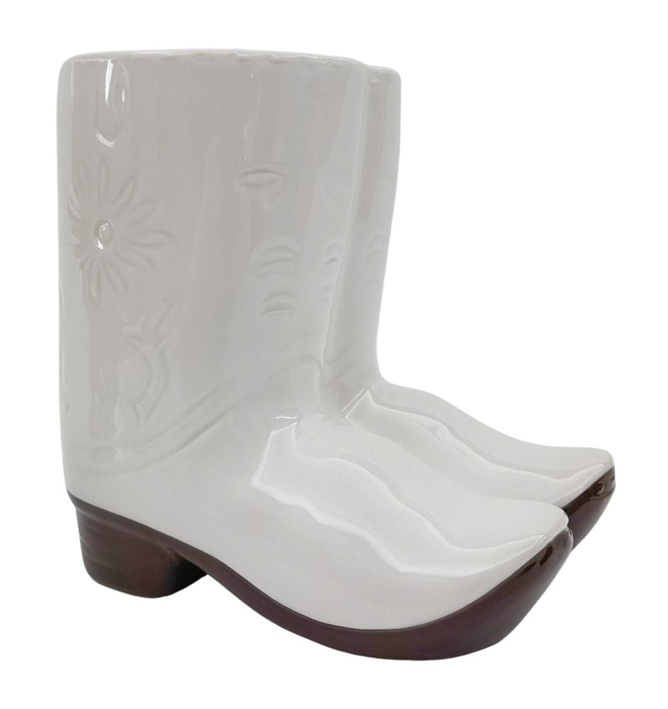 ***PRE-ORDER*** Cowgirl Boot Planter - White