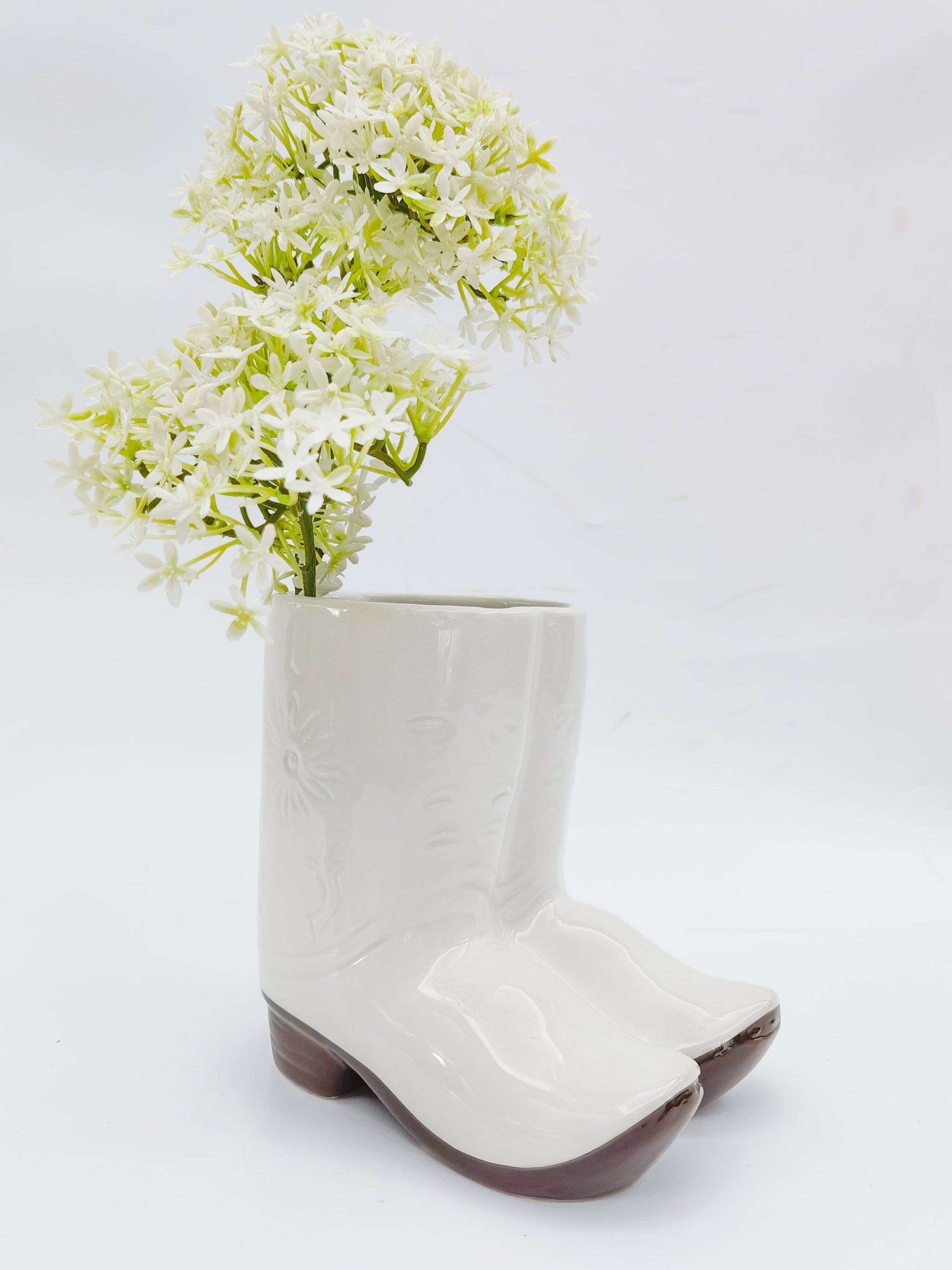 ***PRE-ORDER*** Cowgirl Boot Planter - White