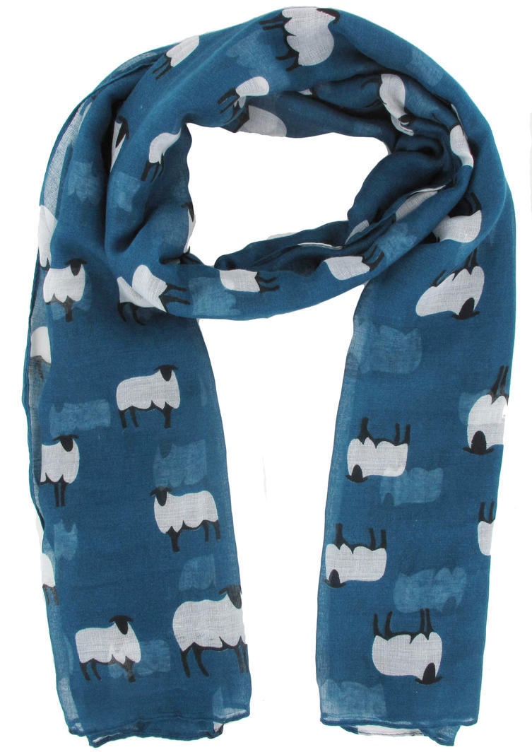 Teal Sulfolk Sheep Scarf