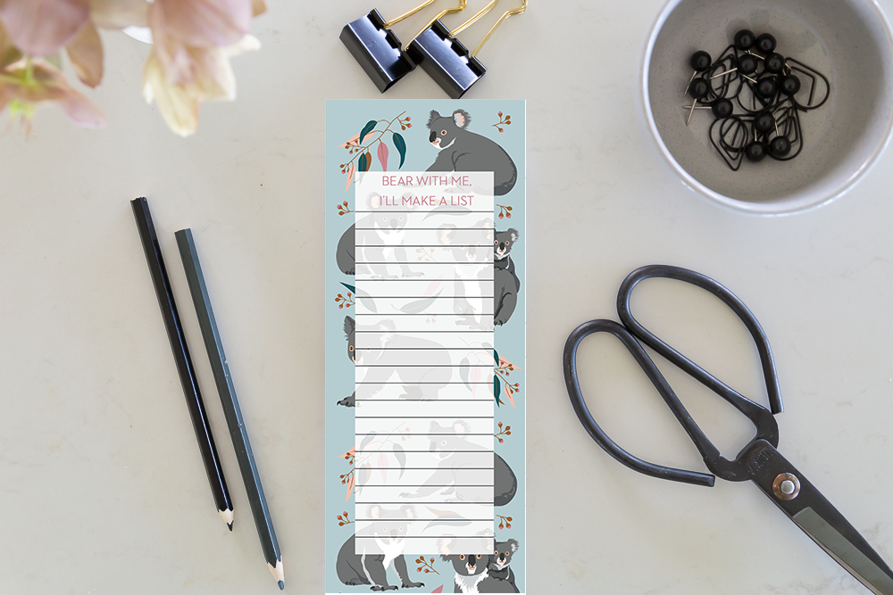 'Bear With Me - I'll Make A List' Jotter Note Pad
