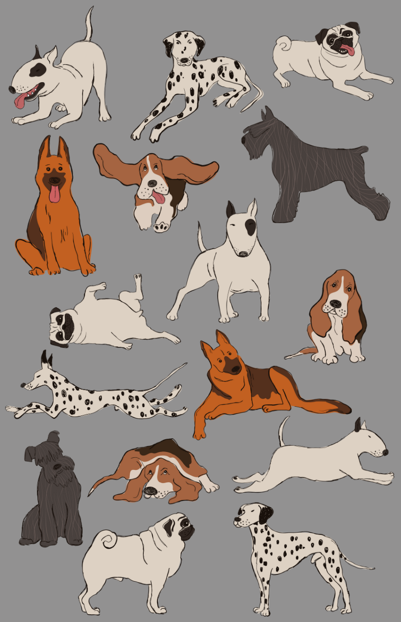 Dog Friends Tea Towel