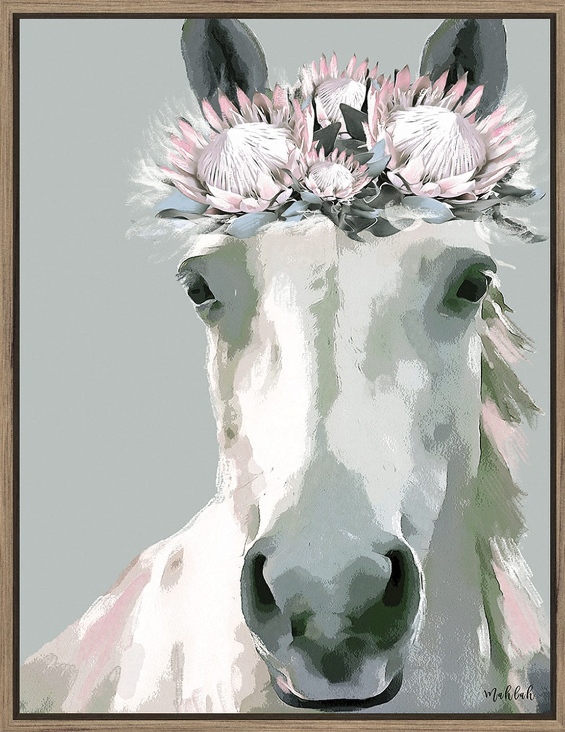 Floral Crown Horse Floating Canvas