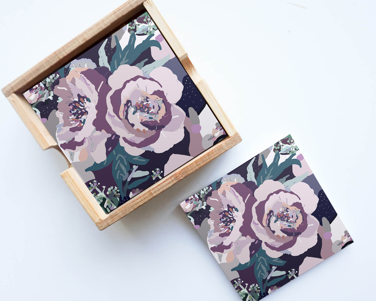 Frilly Florals Coaster Set