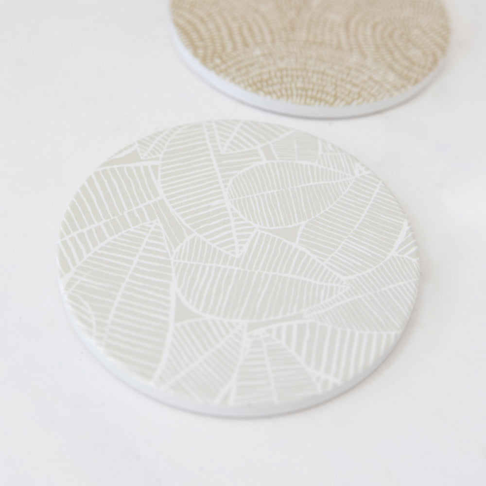 'Grey Leaves' Coasters
