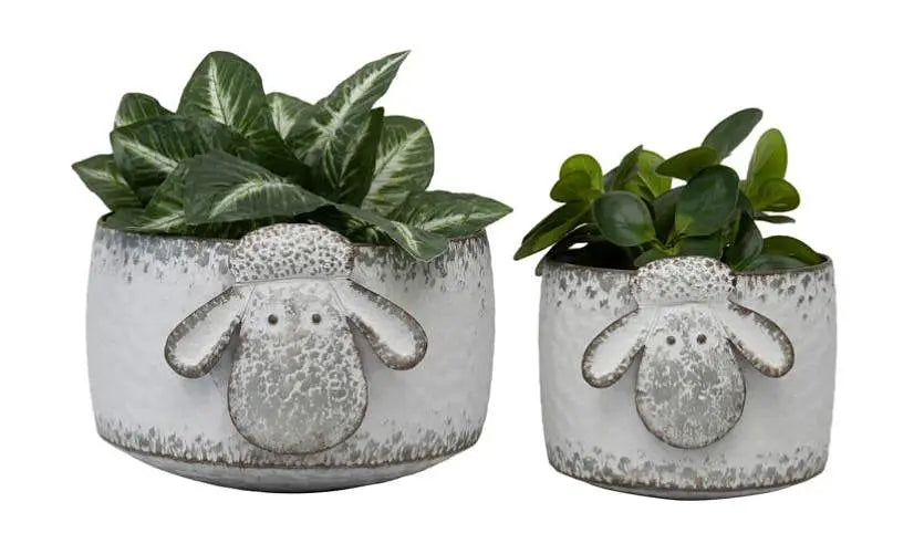Galvanised Sheep Wall Planters