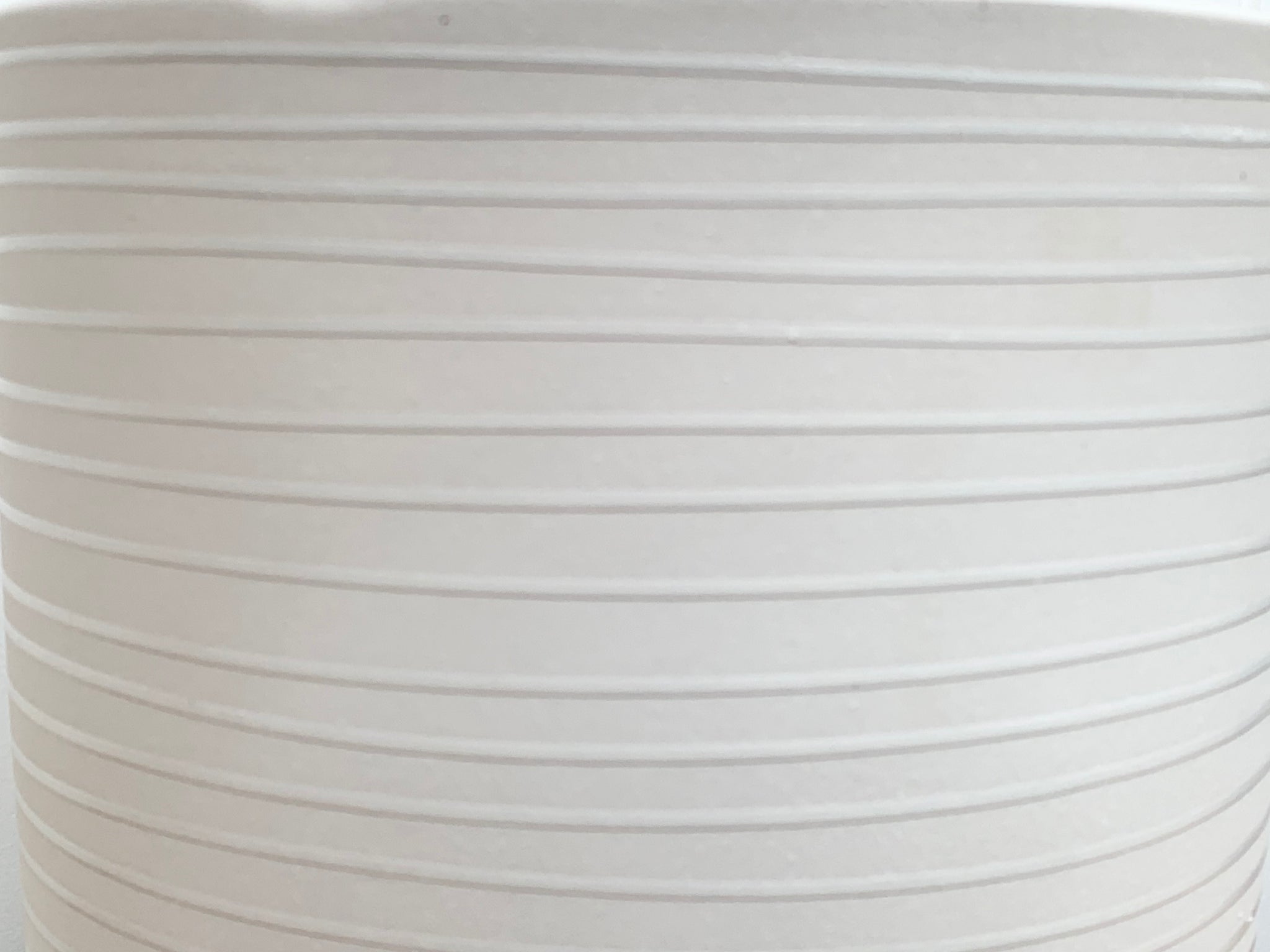 White Stripe Footed Planter