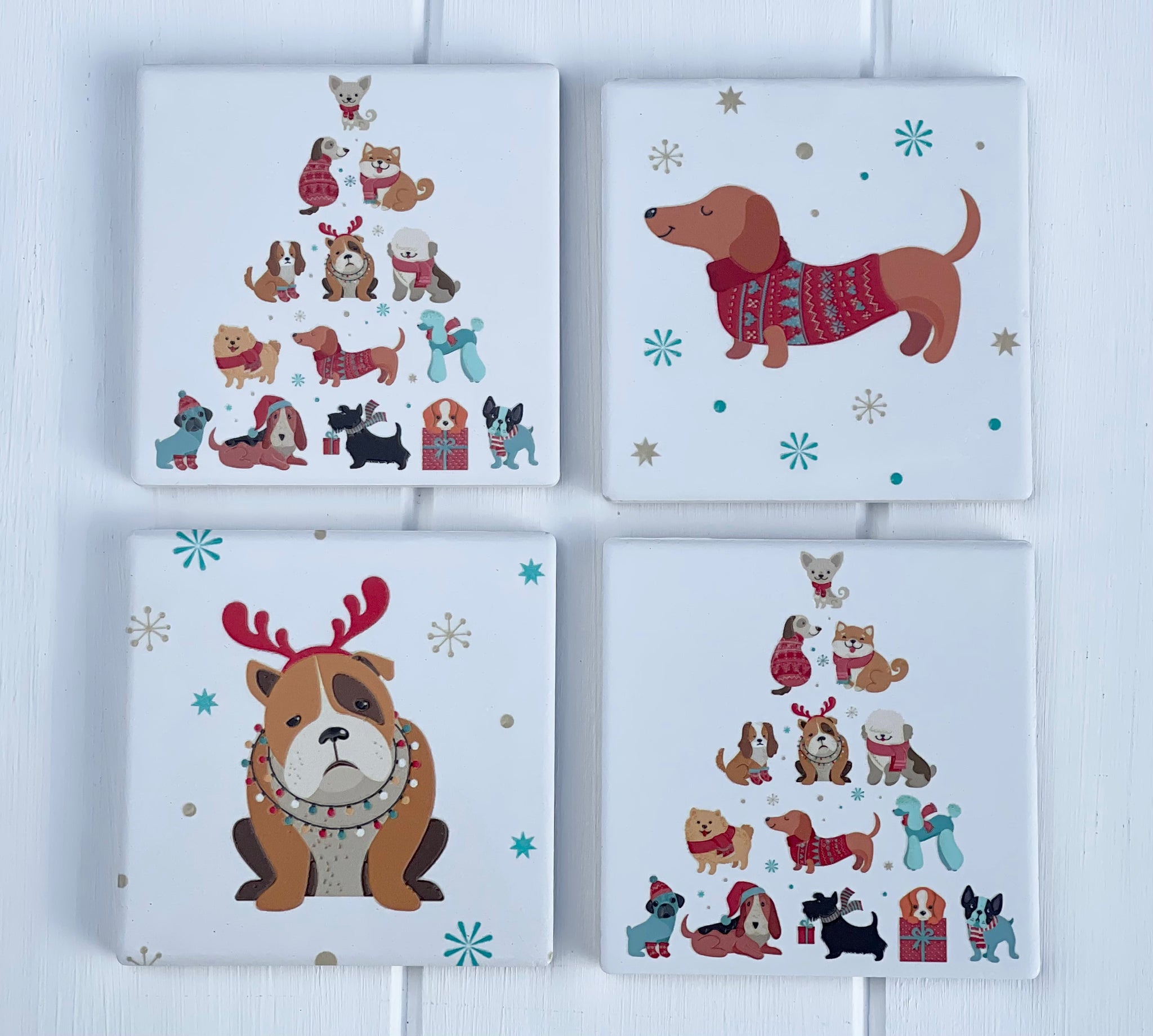 Xmas Dogs Coasters