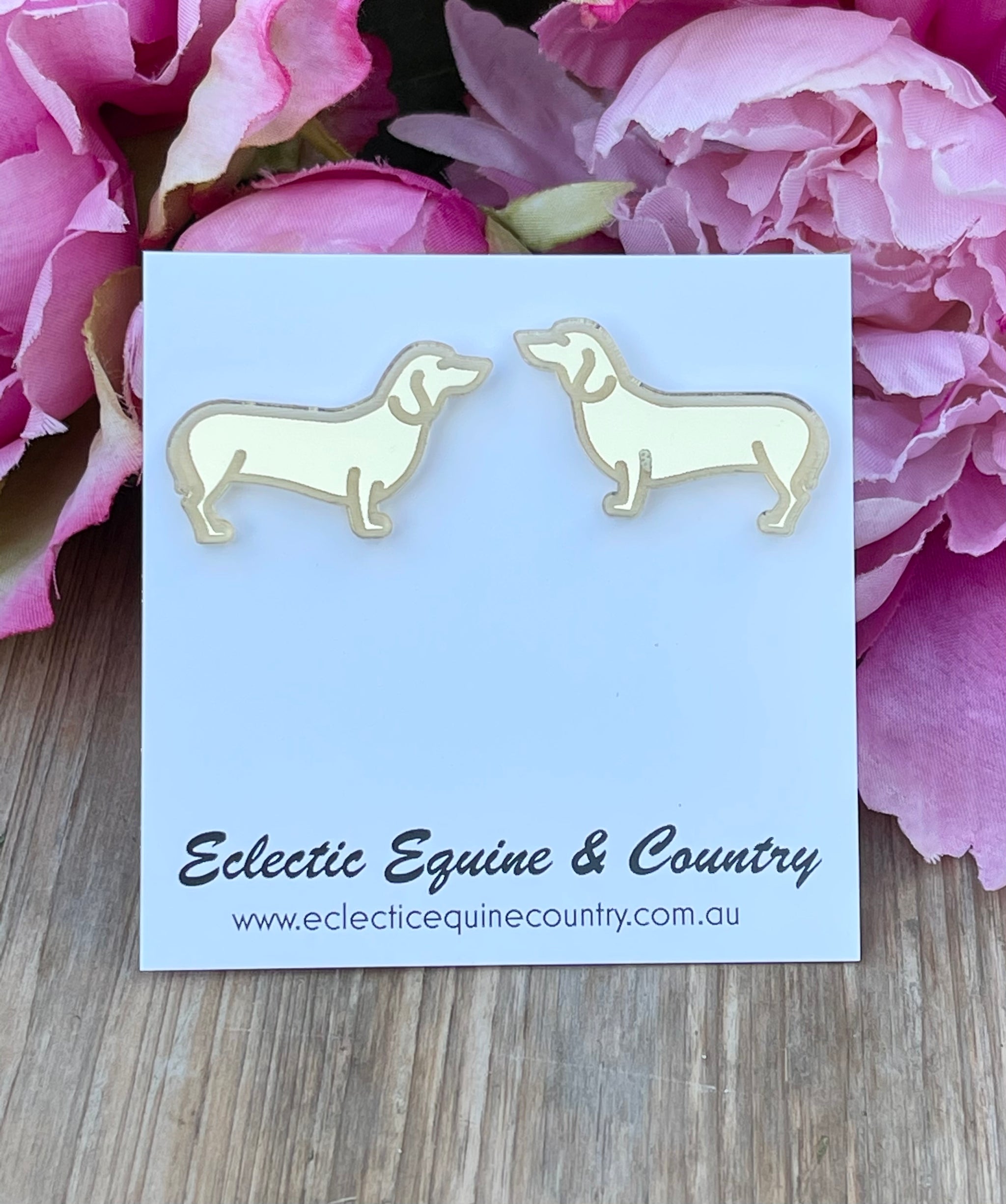 Gold Dachshund Earrings