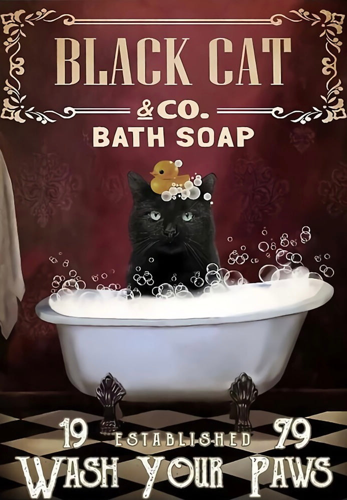 Black Cat & Co Bath Soap Tin Sign