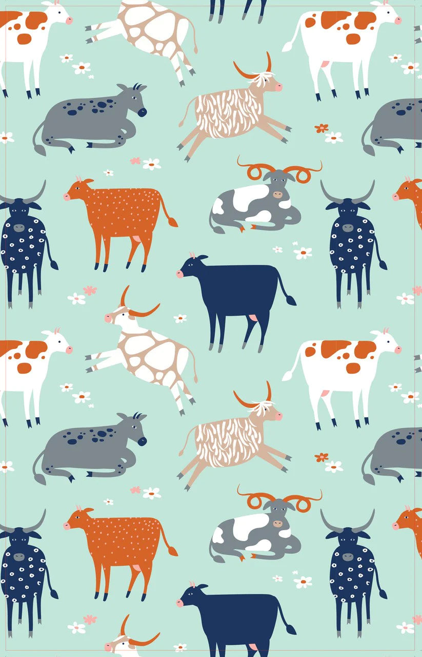 ‘Colourful Cows’ Tea Towels