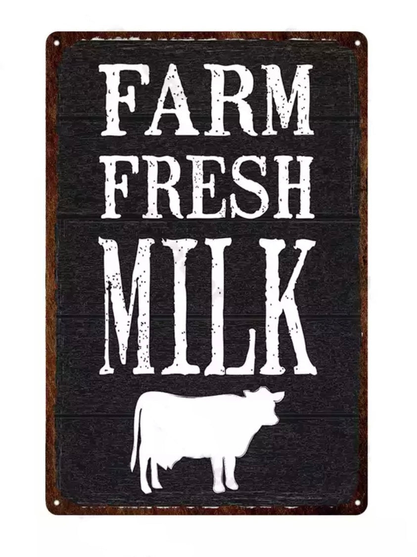 ‘Farm Fresh Milk’ Tin Sign
