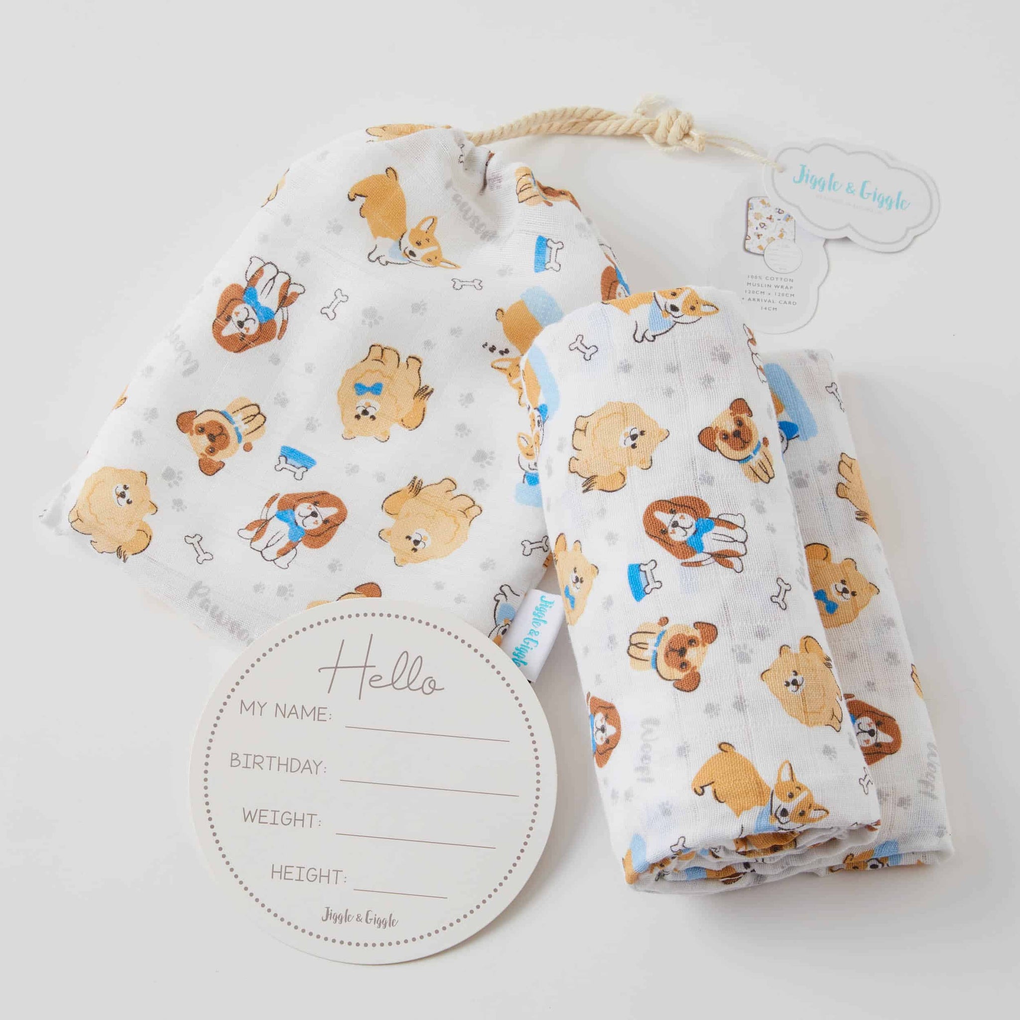 Pawsome Muslin Wrap + Arrival Card