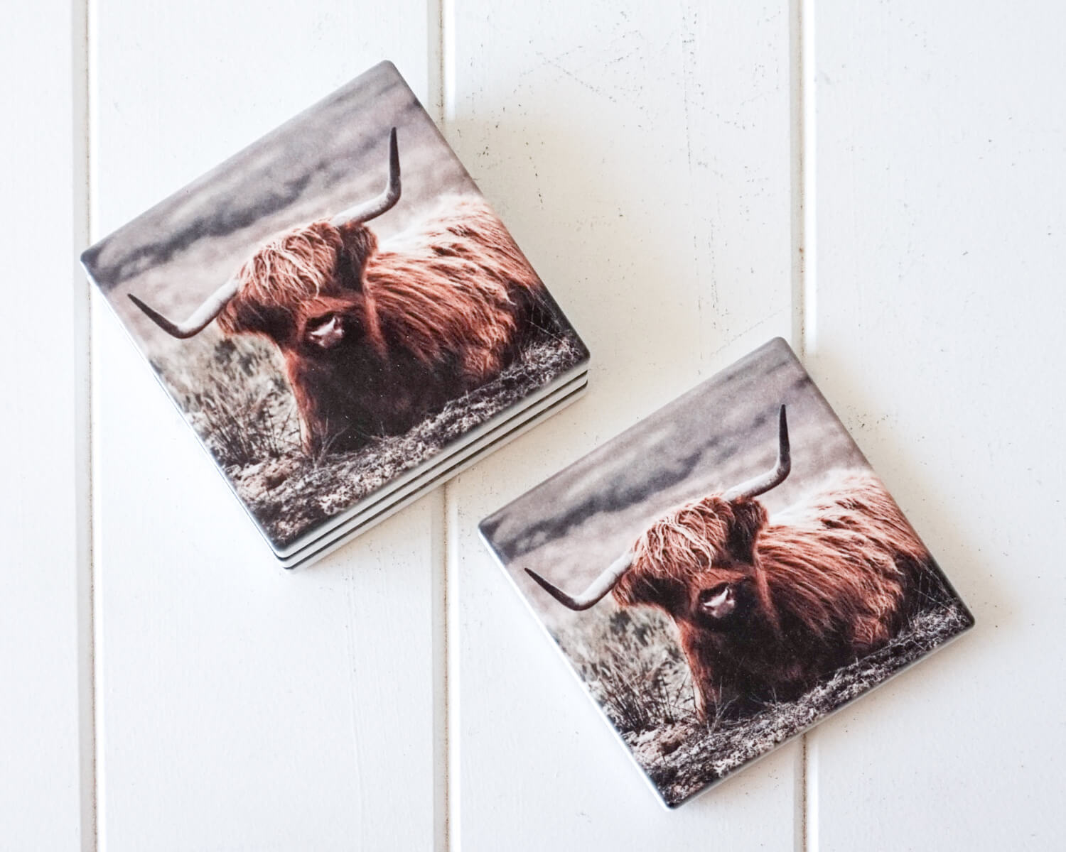 'McTavish' Highland Cow Coaster Set