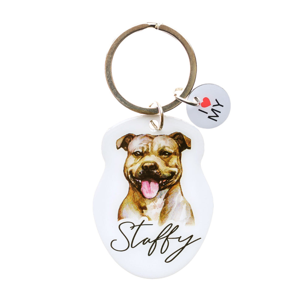 Staffy Key Ring