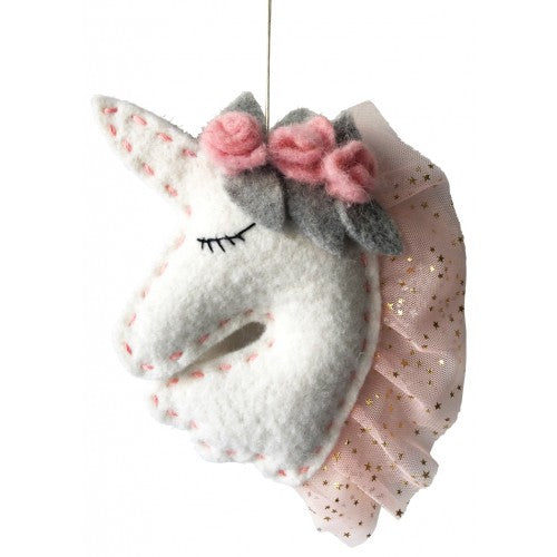 Hanging Unicorn Felt Head