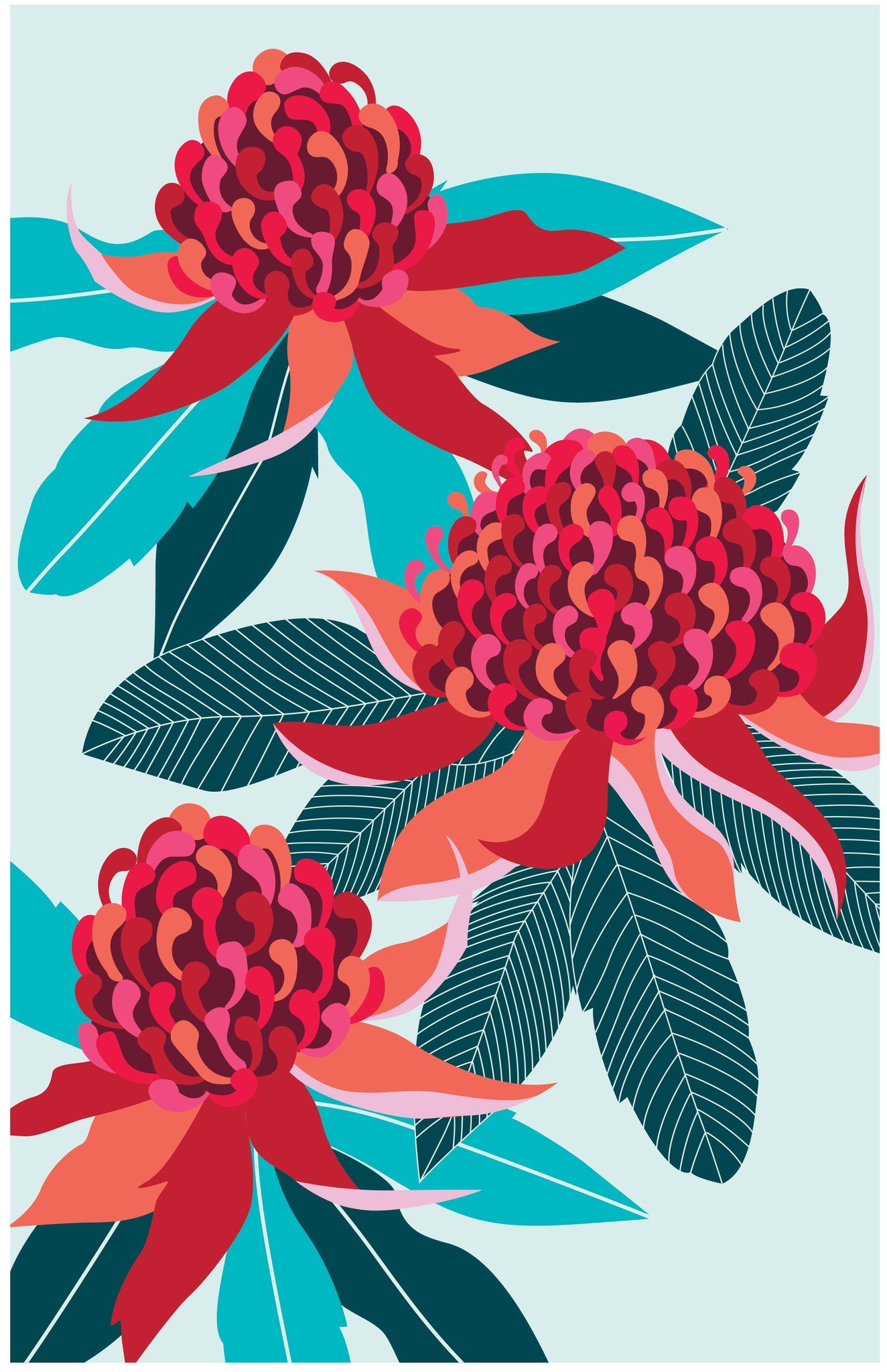 Waratah Tea Towel