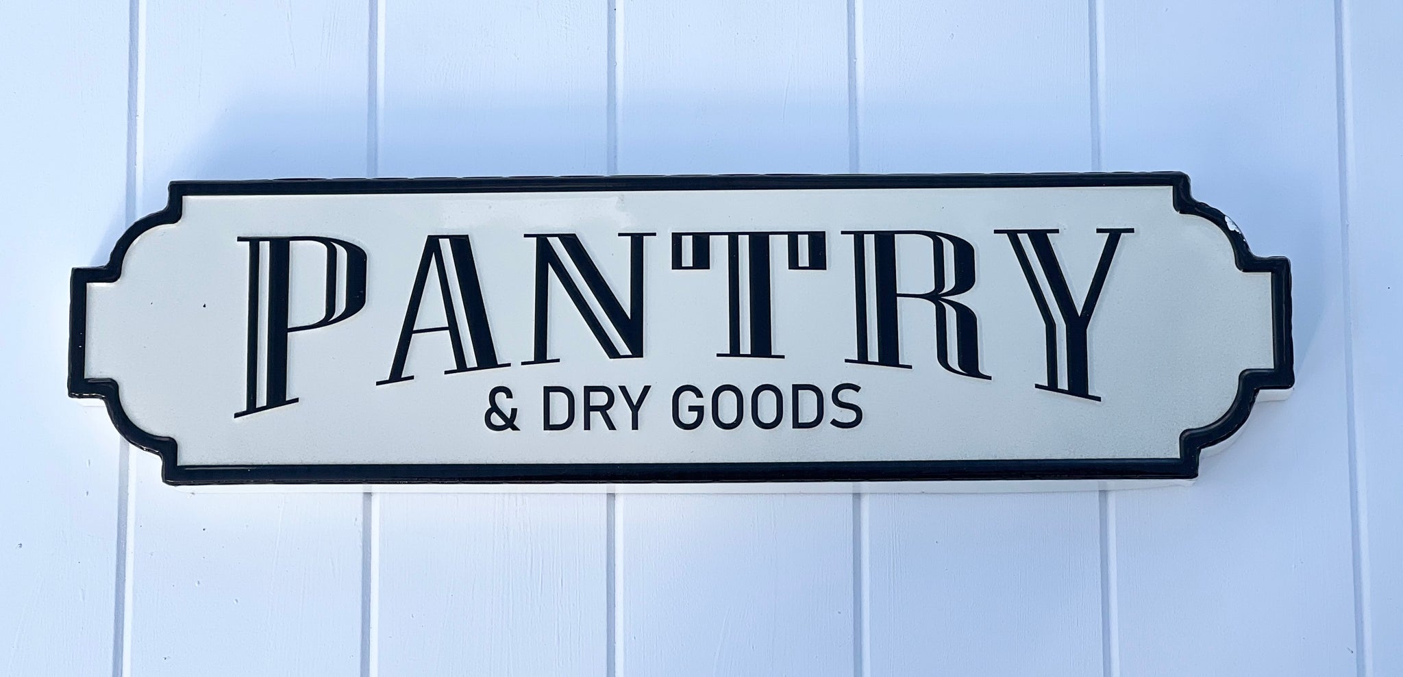 ‘Pantry and Dry Goods’ Enamel Sign