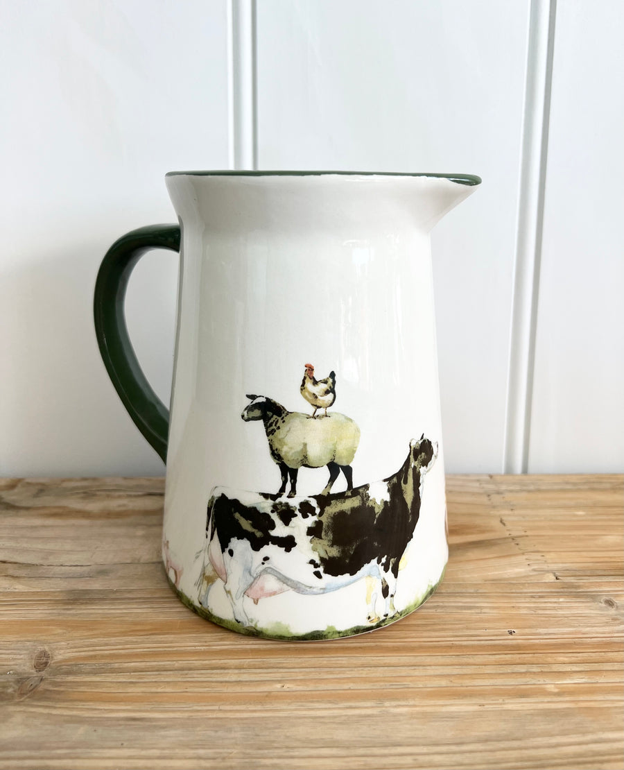 Farm Yard Ceramic Jug