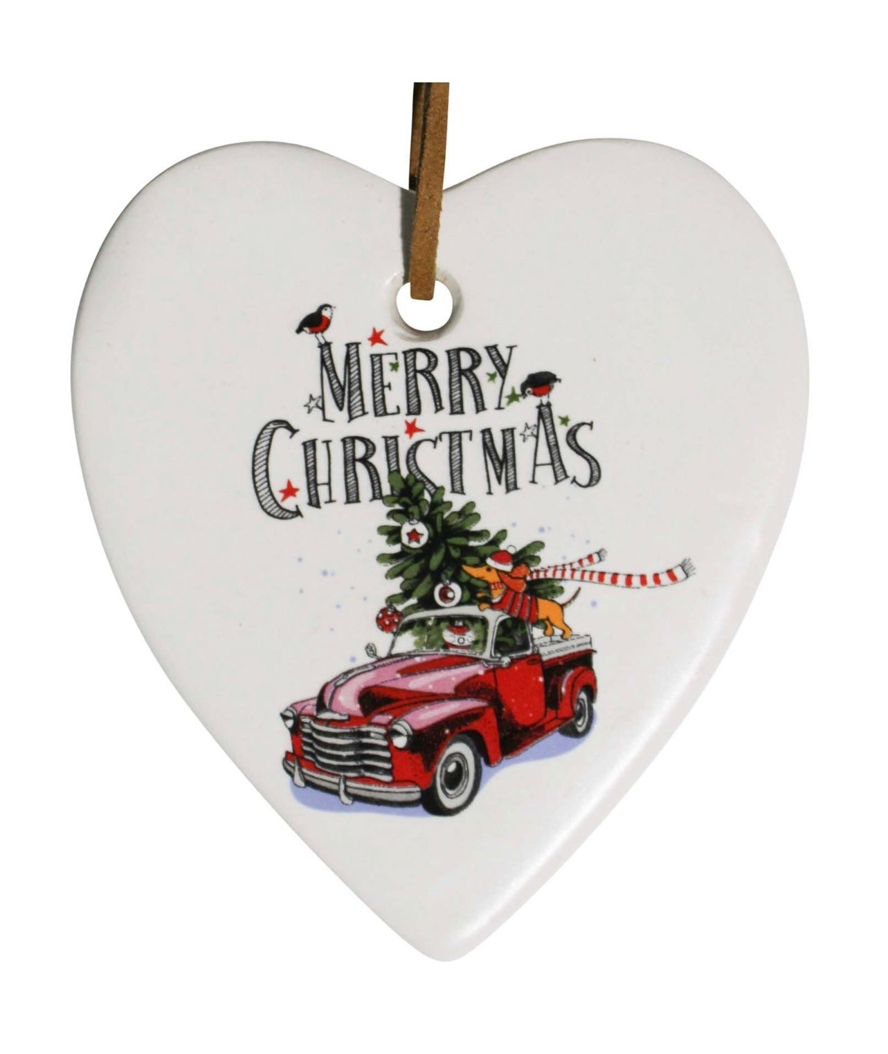 ‘Merry Christmas' Ute Hanging Heart Ornament