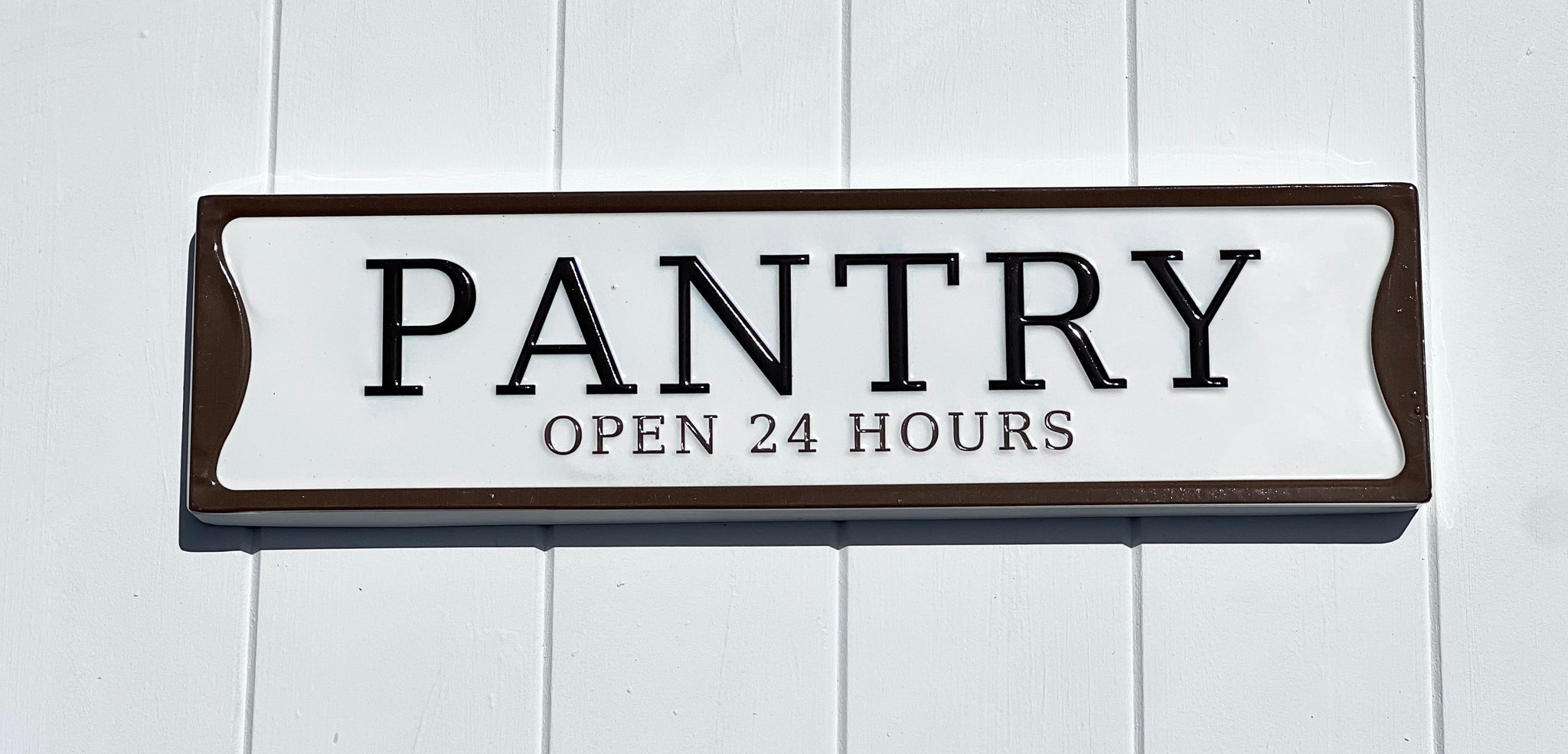 ‘Pantry - Open 24 hours’ Enamel Sign