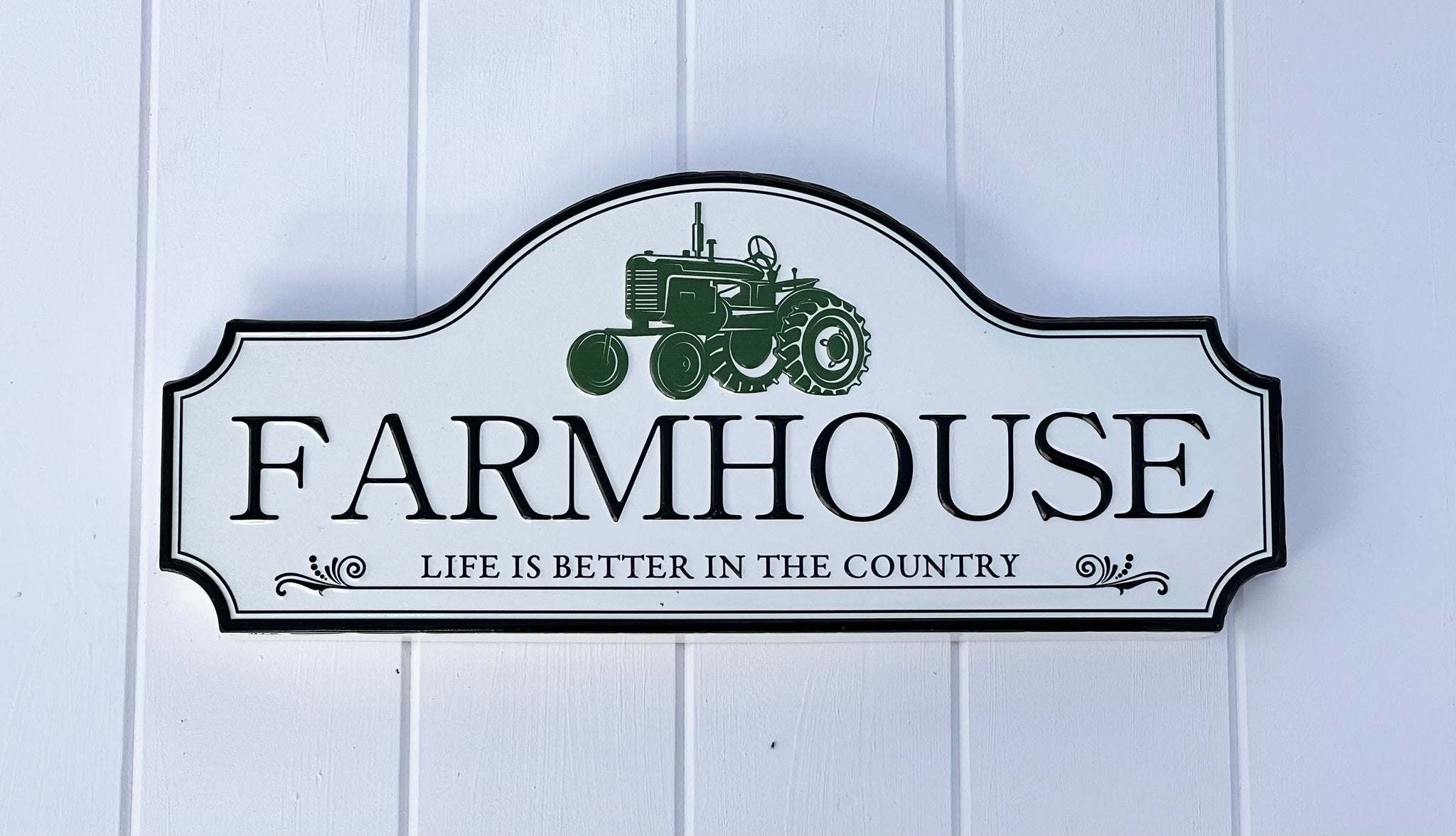 ‘Farmhouse - Life is Better in the Country’ Tractor Enamel Sign