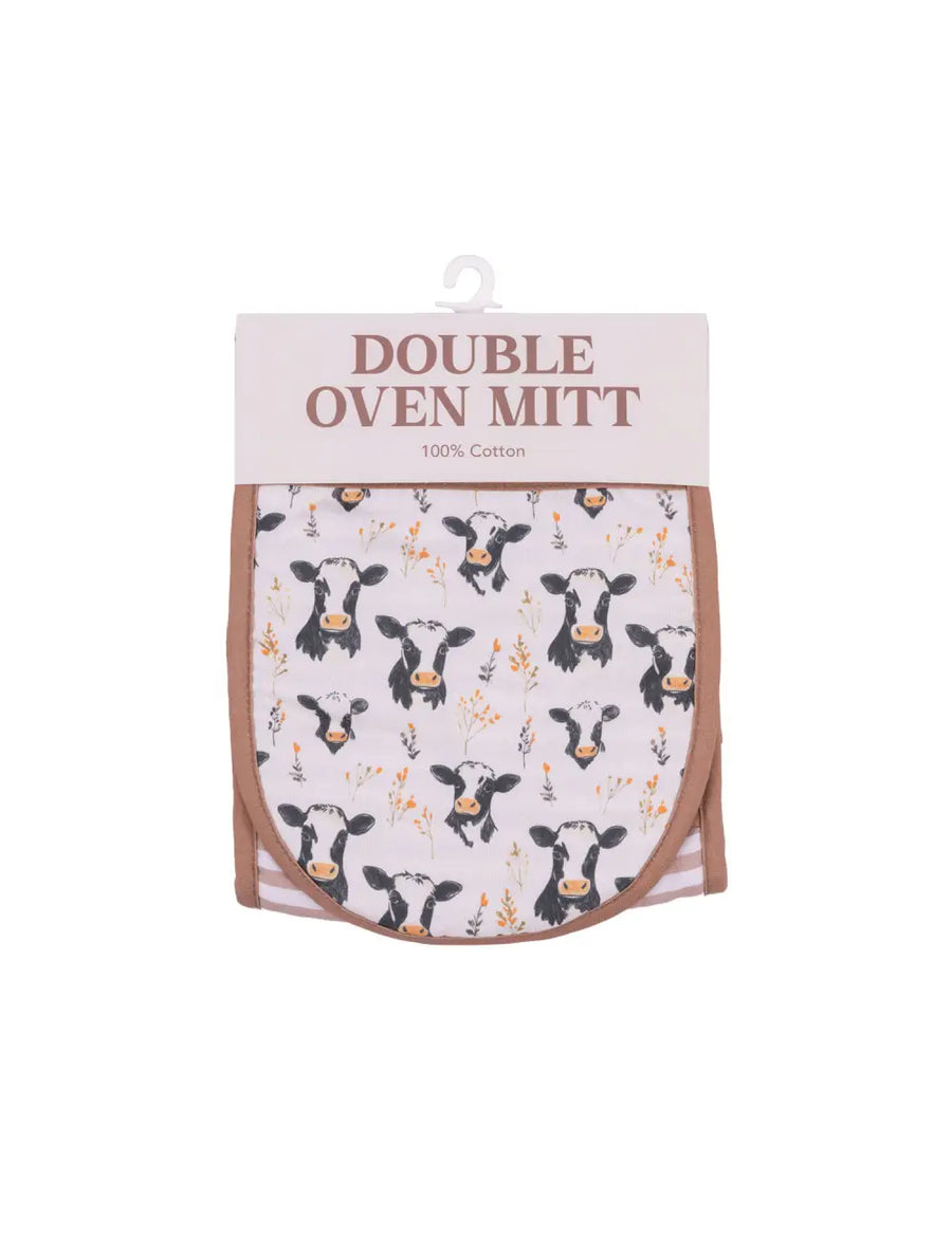 ***PRE-ORDER*** Cow- Double Oven Mitts