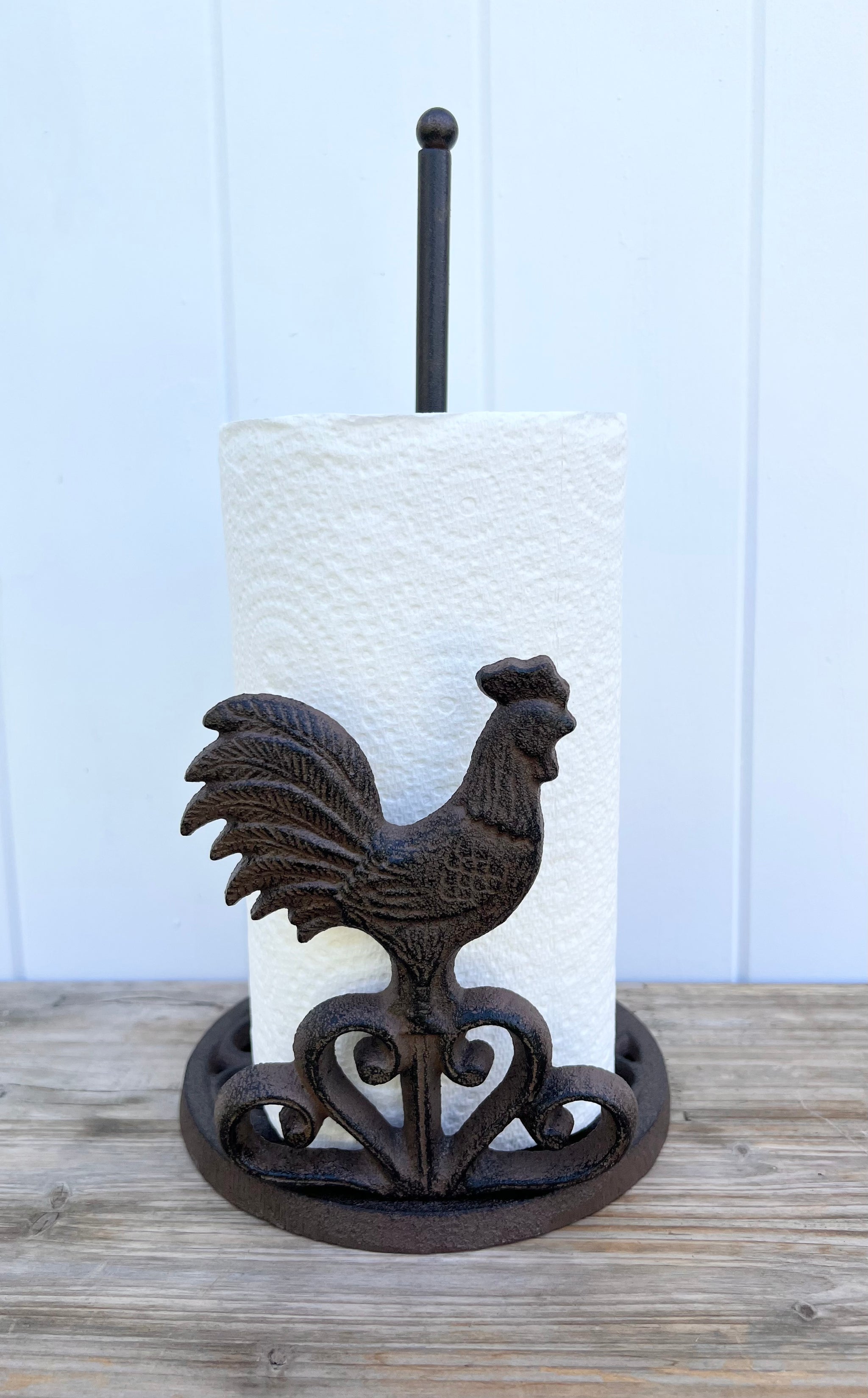 Rooster Cast Iron Paper Towel Holder