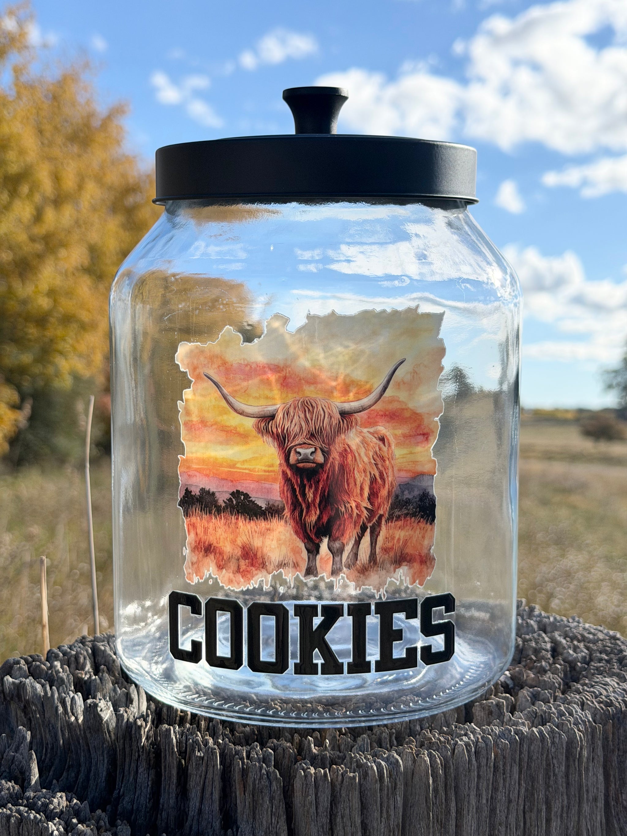 Sunset Highland Cookie Jar