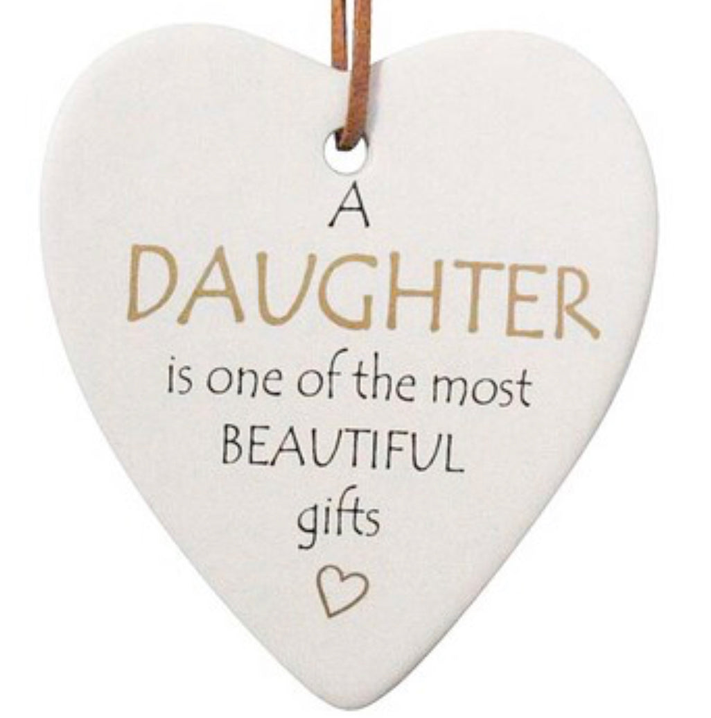 ‘Daughter is a Beautiful Gift’ Ceramic Heart