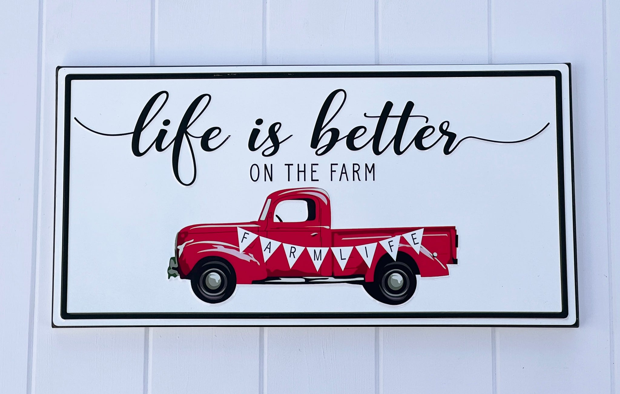 ‘Life is better on the Farm’ Enamel Sign
