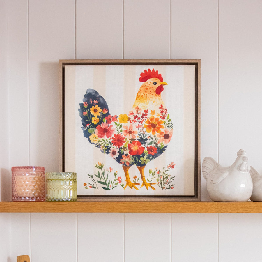 ‘Henrietta’ Hen Floating Framed Canvas