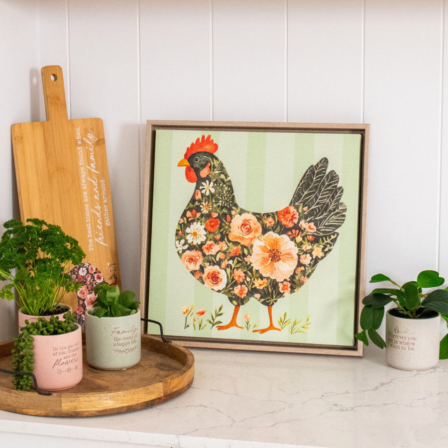 ‘Henny’ Hen Floating Framed Canvas