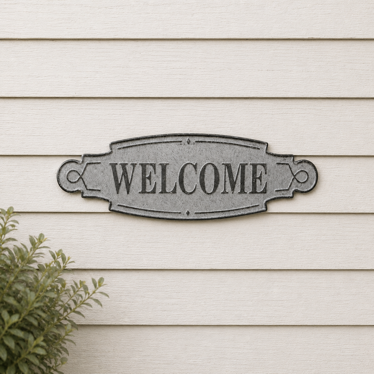 'Welcome' Metal Wall Sign