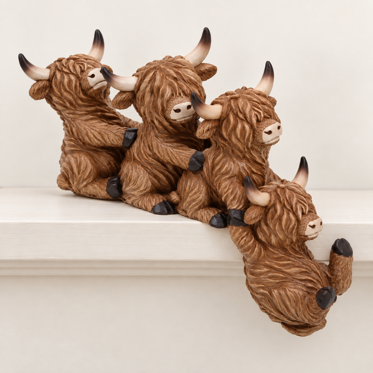 Hanging With the Herd - Highland Cow Shelf Sitters